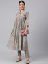 Sea Green Cotton Floral Print Kurta with Pant